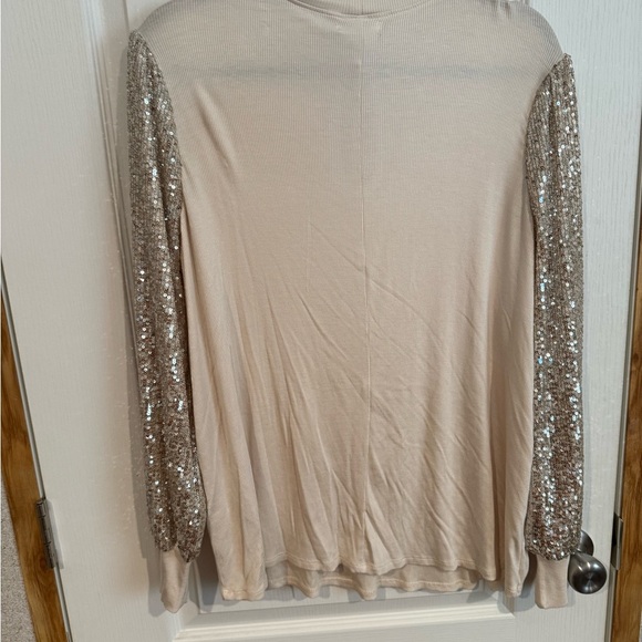 Maurices Cream Top with Sequin Sleeves - Picture 4 of 4